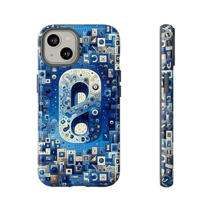 Blue Alphabet A Phone Case for Mobile Phones Durable Shockproof TPU Cover with 3D Wrap Design for Kids and Teens