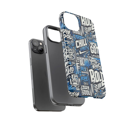 Vibrant 3D Typography Phone Case in Blue – Stylish Protection for Trendy Individuals – Compatible with iPhone 13, 14, 15 & 16 – all models including Pro, Pro Max & Plus