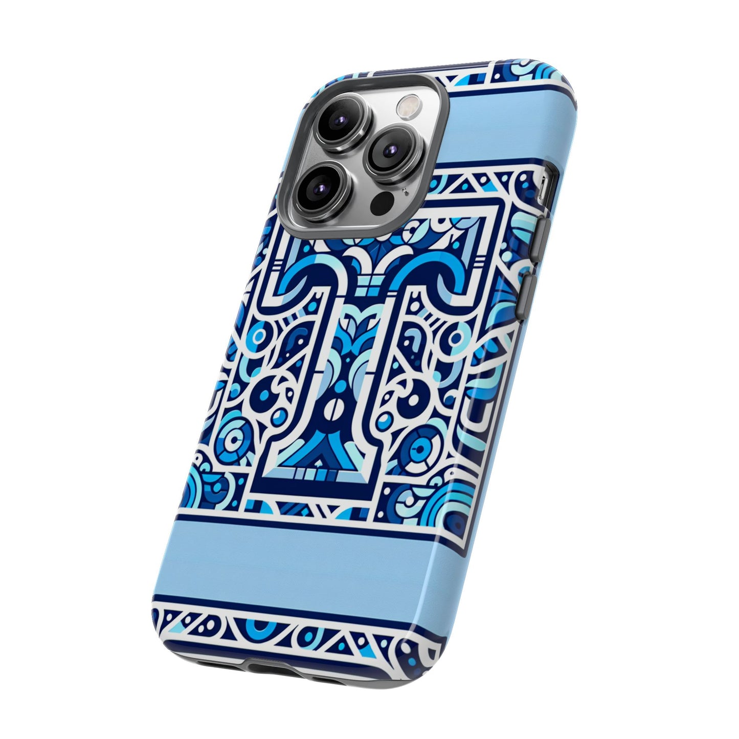 blue alphabet t phone case with 3d wrap shock absorption and uv protection for kids and teens