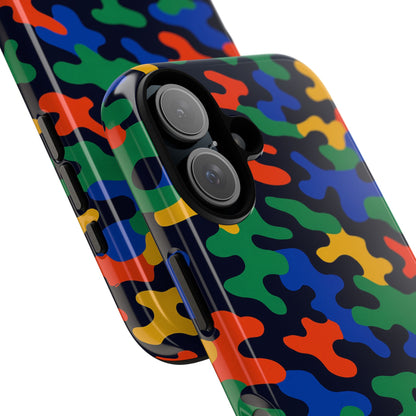 Multicolour Camouflage Protective Phone Case with 3D Wrap Design for Stylish Smartphone Protection Compatible with iPhone 13, 14, 15 & 16 – All Models Including Pro, Pro Max & Plus