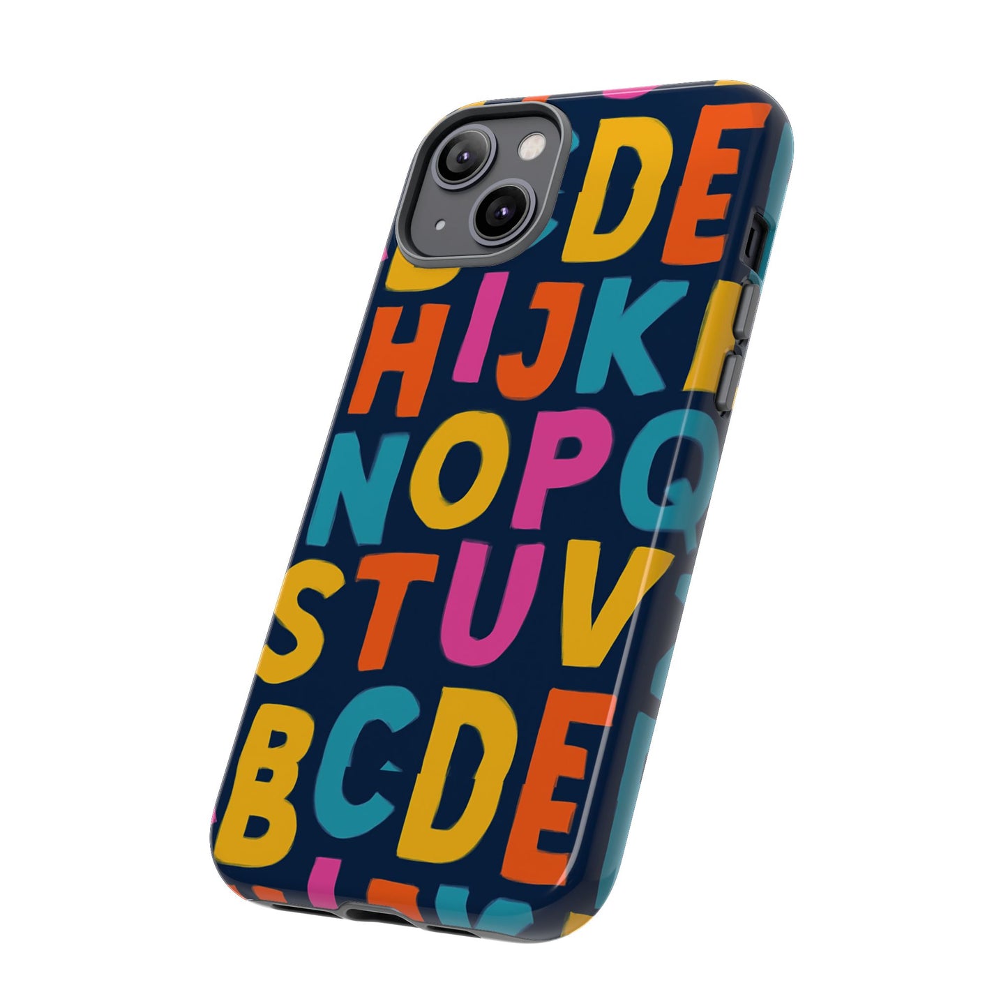 multicolour alphabet 3d wrap protective phone case for unique style and playful expression compatible with iphone 13, 14, 15 & 16 – all models including pro, pro max & plus