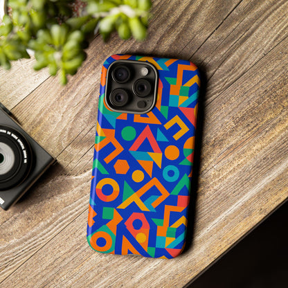 Multicolour Geometric 3D Wrap Protective Phone Case – Vibrant Accessory for Creative Individuals Compatible with iPhone 13, 14, 15 & 16 – all models including Pro, Pro Max & Plus