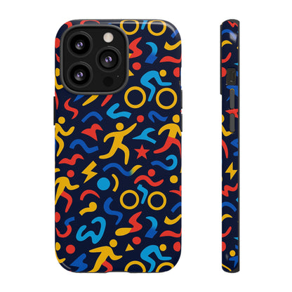 Vibrant Abstract 3D Wrap Protective Phone Case in Multicolour Design for Unisex Fashion Accessory Compatible with iPhone 13, 14, 15 & 16 – all models including Pro, Pro Max & Plus