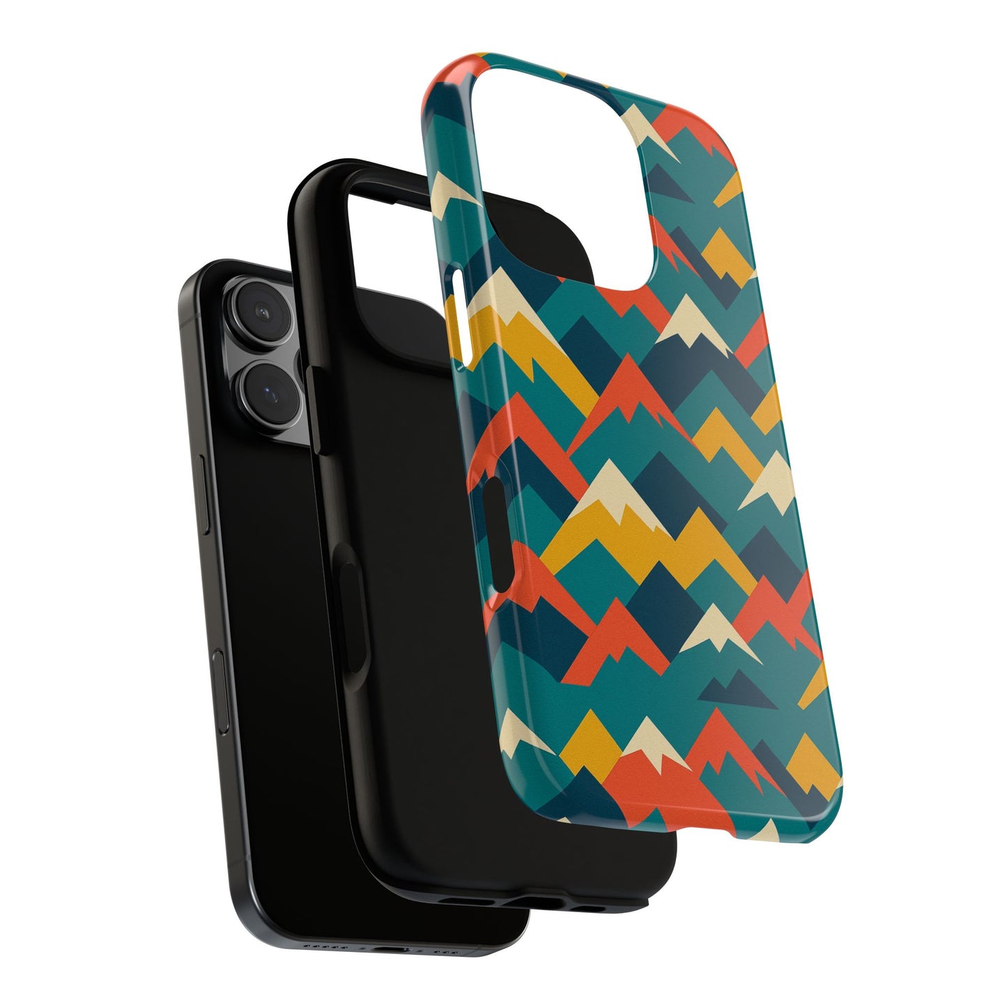 vibrant mountain pattern 3d wrap protective phone case stylish accessory for men and women compatible with iphone 13, 14, 15 & 16 – all models including pro, pro max & plus