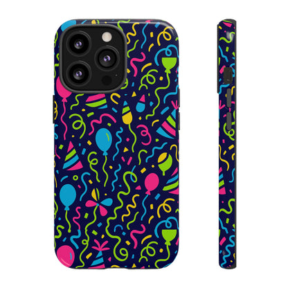 Vibrant 3D Wrap Protective Phone Case with Multicolour Party Design for Playful Smartphone Accessories Compatible with iPhone 13, 14, 15 & 16 – all models including Pro, Pro Max & Plus