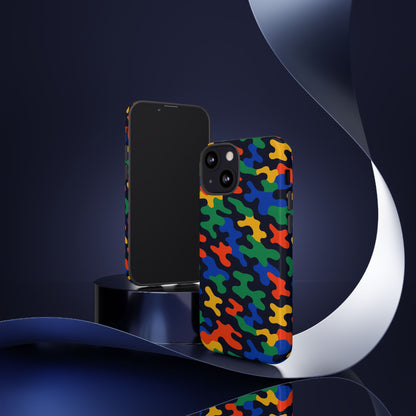 Multicolour Camouflage Protective Phone Case with 3D Wrap Design for Stylish Smartphone Protection Compatible with iPhone 13, 14, 15 & 16 – All Models Including Pro, Pro Max & Plus