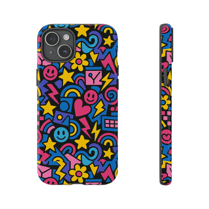 Vibrant Multicolour Cartoon Protective Phone Case – Playful 3D Design for Stylish Protection – Compatible with iPhone 13, 14, 15 & 16 – all models including Pro, Pro Max & Plus