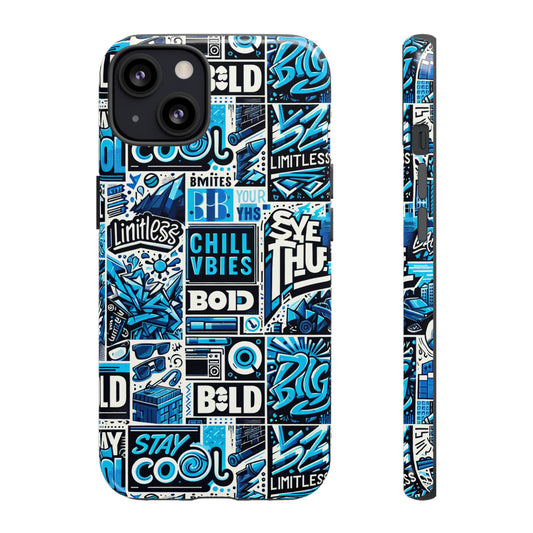 Blue Pattern Image 9 Phone Case for Smartphone Protection with 3D Wrap Design and Shock Absorption in Glossy or Matte Finish
