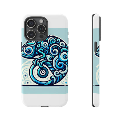 Vibrant 3D Wrap Protective Phone Case with Playful Chameleon Design in Blue – Unique Accessory for Self-Expression Compatible with iPhone 13, 14, 15 & 16 – all models including Pro, Pro Max & Plus
