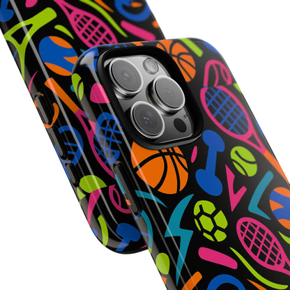 Vibrant 3D Sport-Themed Protective Phone Case in Multicolour Design for Active Lifestyle Compatible with iPhone 13, 14, 15 & 16 – All Models Including Pro, Pro Max & Plus