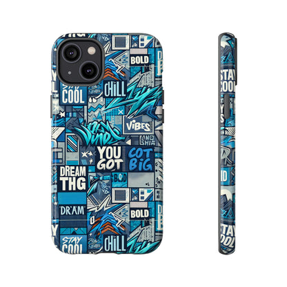 Vibrant 3D Wrap Protective Phone Case in Blue with Playful Graphic Design for Stylish Protection – Compatible with iPhone 13, 14, 15 & 16 – All Models Including Pro, Pro Max & Plus