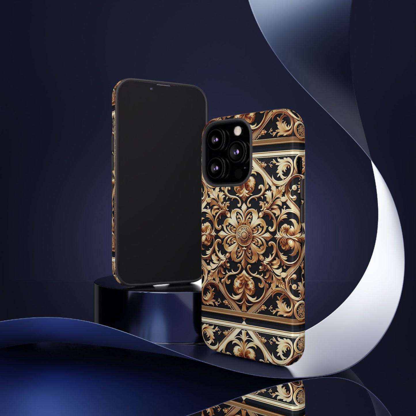 pattern image 5 vibrant anime comic style shockproof phone case with ornate baroque design compatible with iphone 13, 14, 15 & 16 – all models including pro, pro max & plus