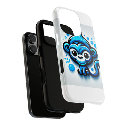 Vibrant 3D Wrap Protective Phone Case with Fun Blue Monkey Design – Stylish Accessory for Men and Women – Compatible with iPhone 13, 14, 15 & 16 – All Models Including Pro, Pro Max & Plus