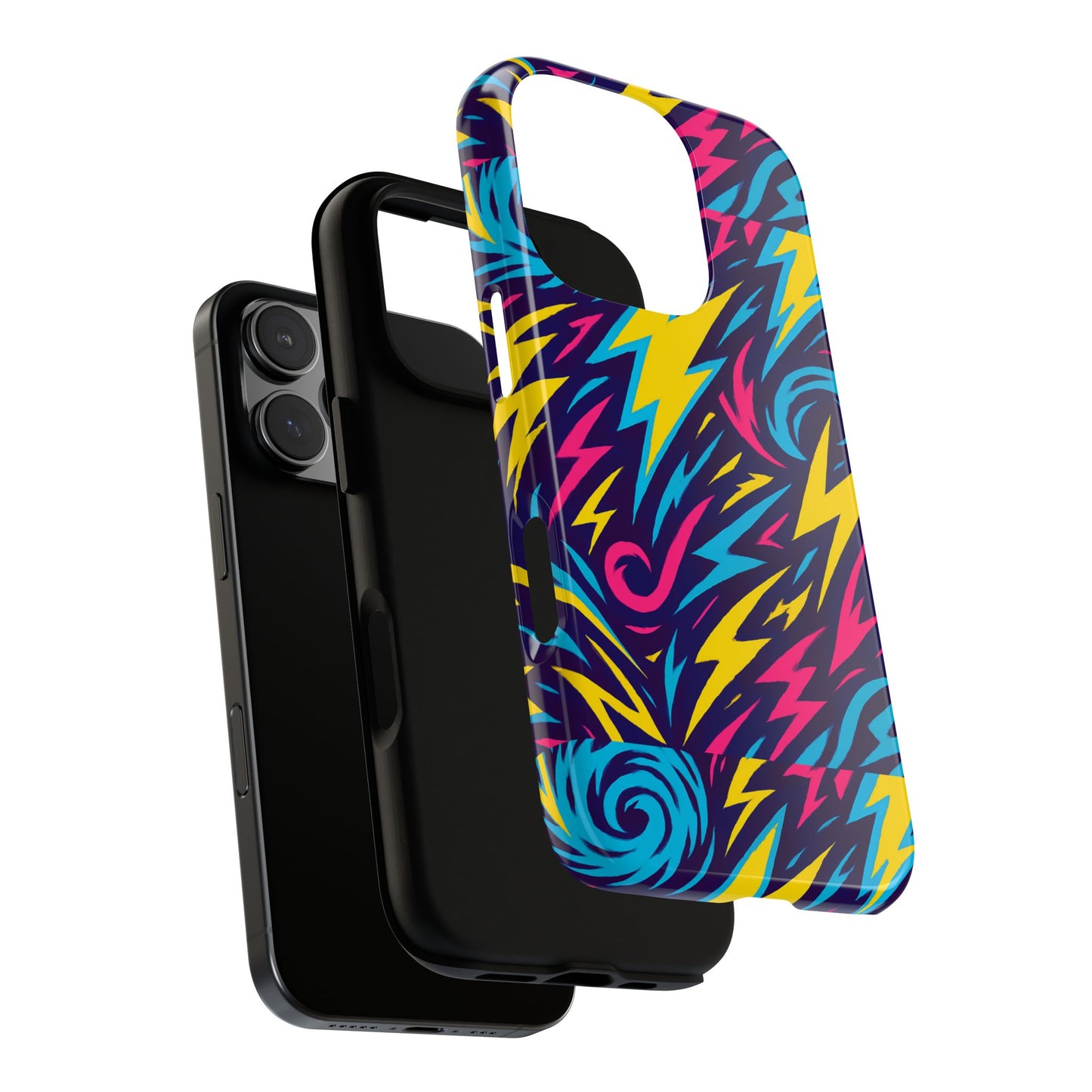 vibrant retro lightning bolt protective phone case with 3d design for fashion lovers compatible with iphone 13, 14, 15 & 16 – all models including pro, pro max & plus