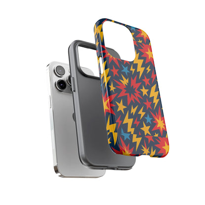 Vibrant 3D Superhero Phone Case with Colourful Lightning Design for Men and Women, Stylish Protection Compatible with iPhone 13, 14, 15 & 16 – all models including Pro, Pro Max & Plus