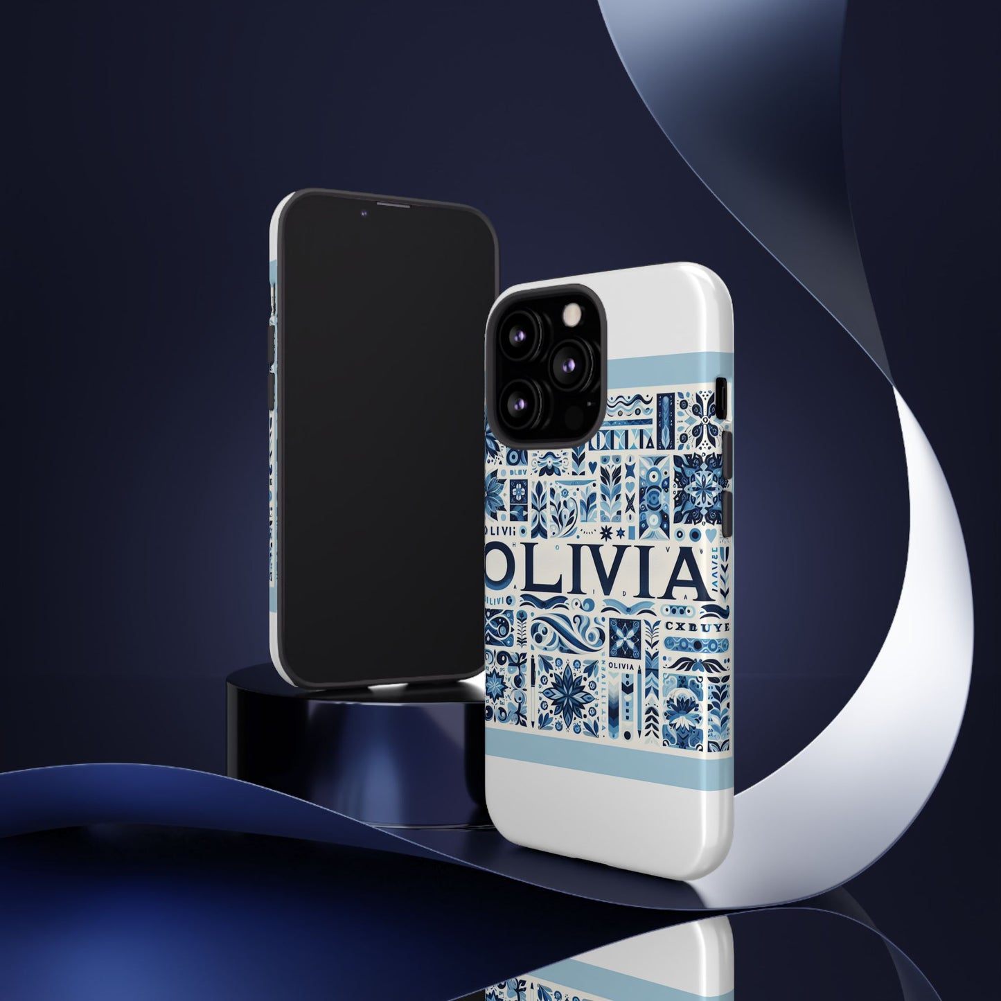vibrant 3d wrap protective phone case in blue floral design for stylish protection compatible with iphone 13, 14, 15 & 16 – all models including pro, pro max & plus