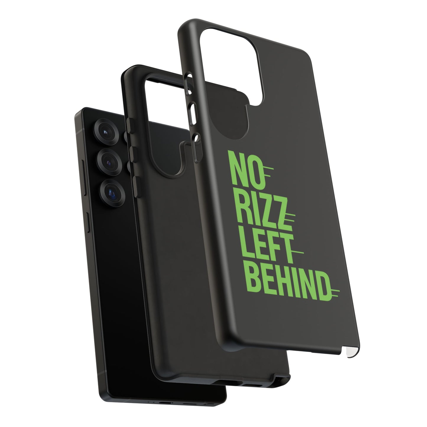tough phone case - no rizz left behind, durable protection, shock absorbent, stylish design, perfect gift for adults, supports wireless charging, uv protected, lightweight accessory