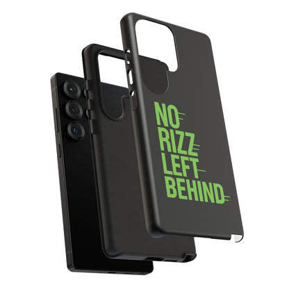 Tough Phone Case - No Rizz Left Behind, Durable Protection, Shock Absorbent, Stylish Design, Perfect Gift for Adults, Supports Wireless Charging, UV Protected, Lightweight Accessory