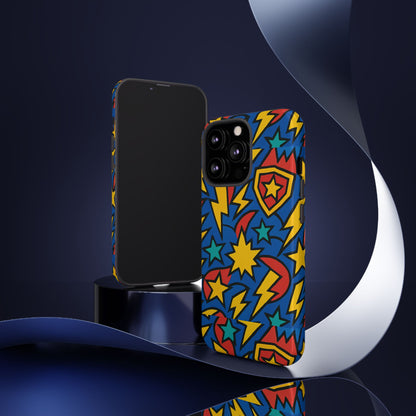 Multicolour Superhero Phone Case with 3D Design for Playful Protection Compatible with iPhone 13, 14, 15 & 16 – all models including Pro, Pro Max & Plus
