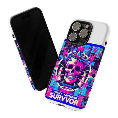 Toilet Takeover Survivor 3D Wrap Protective Phone Case for Anime and Comic Fans, Shock Absorbing TPU Silicone, UV Protected, Stylish Design, Gift for Birthdays and Holidays