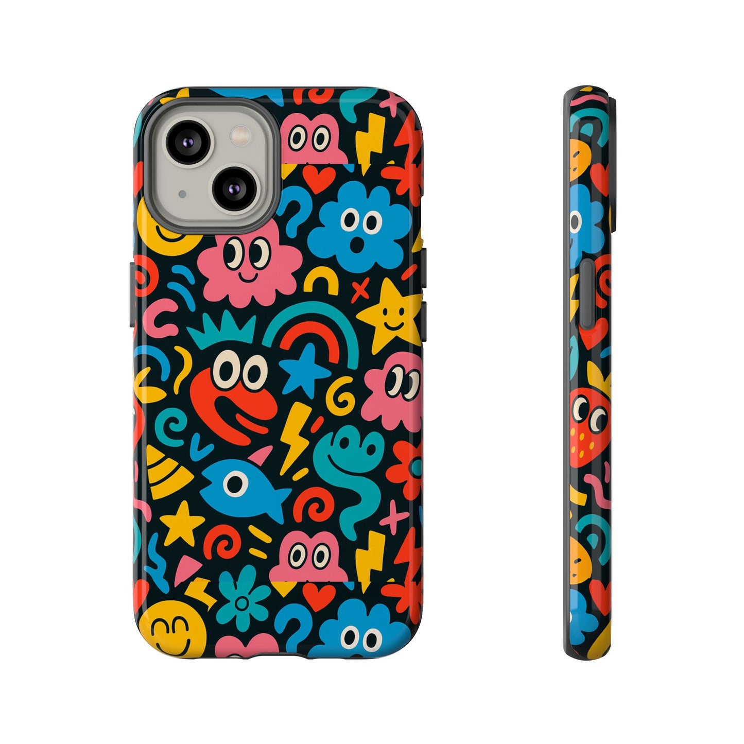 vibrant cartoon protective phone case with 3d wrap design for creative expression – compatible with iphone 13, 14, 15 & 16 – all models including pro, pro max & plus