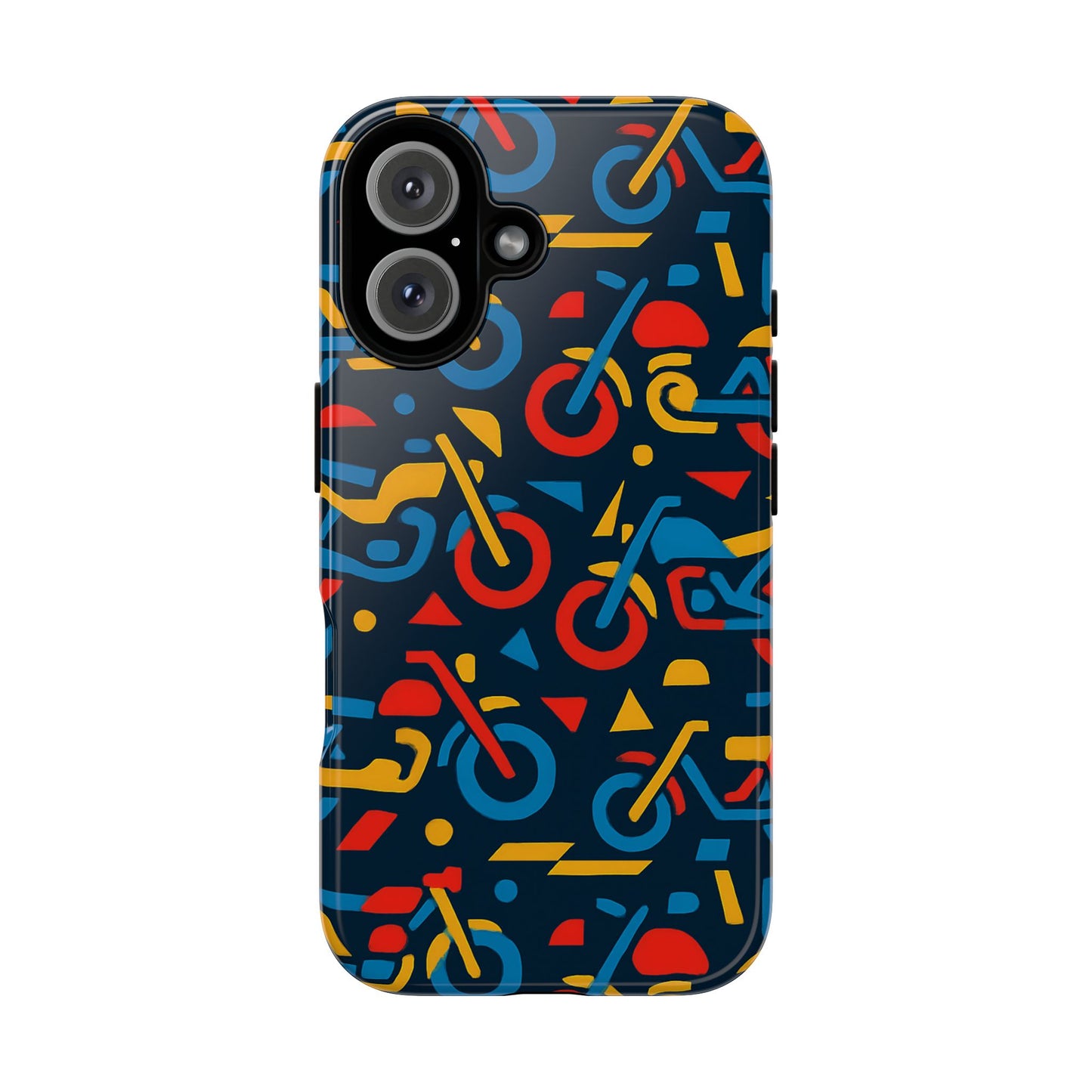 multicolour motorcycle phone case – vibrant art design for stylish protection – compatible with iphone 13, 14, 15 & 16 – all models including pro, pro max & plus