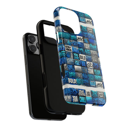 Vibrant 3D Graphic Protective Phone Case with Blue Design – Playful Accessory for Stylish Protection Compatible with iPhone 13, 14, 15 & 16 – all models including Pro, Pro Max & Plus