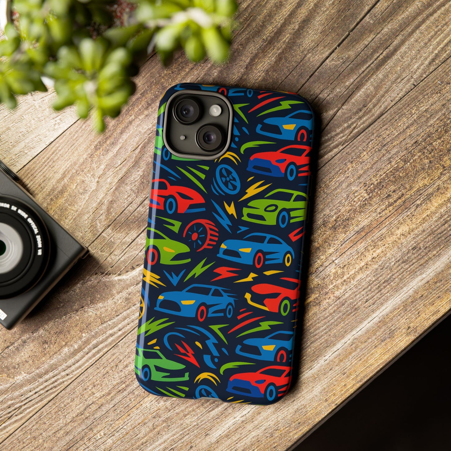 vibrant 3d car design protective phone case – fun retro style for kids and adults – stylish protection – compatible with iphone 13, 14, 15 & 16 – all models including pro, pro max & plus