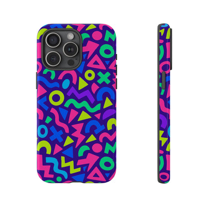 Vibrant Geometric 3D Wrap Protective Phone Case for Men and Women Stylish Accessory Compatible with iPhone 13, 14, 15 & 16 – all models including Pro, Pro Max & Plus