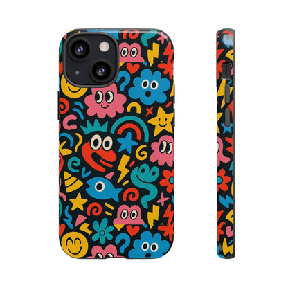 Vibrant Cartoon Protective Phone Case with 3D Wrap Design for Creative Expression – Compatible with iPhone 13, 14, 15 & 16 – All Models Including Pro, Pro Max & Plus