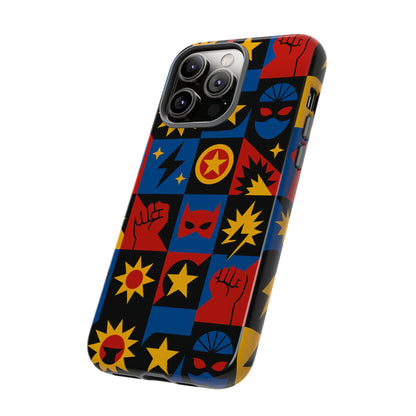 Vibrant Superhero Phone Case with Retro 3D Design for Stylish Protection Compatible with iPhone 13, 14, 15 & 16 – All Models Including Pro, Pro Max & Plus