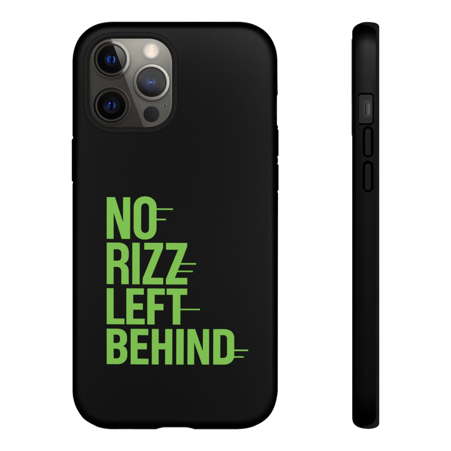 tough phone case - no rizz left behind, durable protection, shock absorbent, stylish design, perfect gift for adults, supports wireless charging, uv protected, lightweight accessory