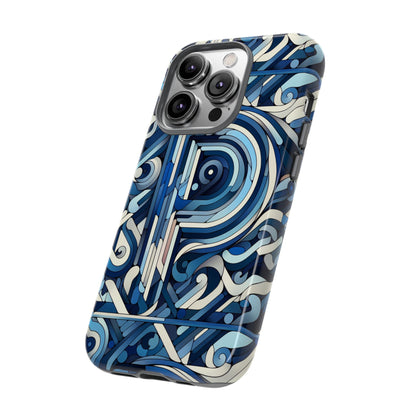 Blue Alphabet P Phone Case with 3D Wrap Design for Kids and Teens Durable Shockproof Protective Cover for Smartphones