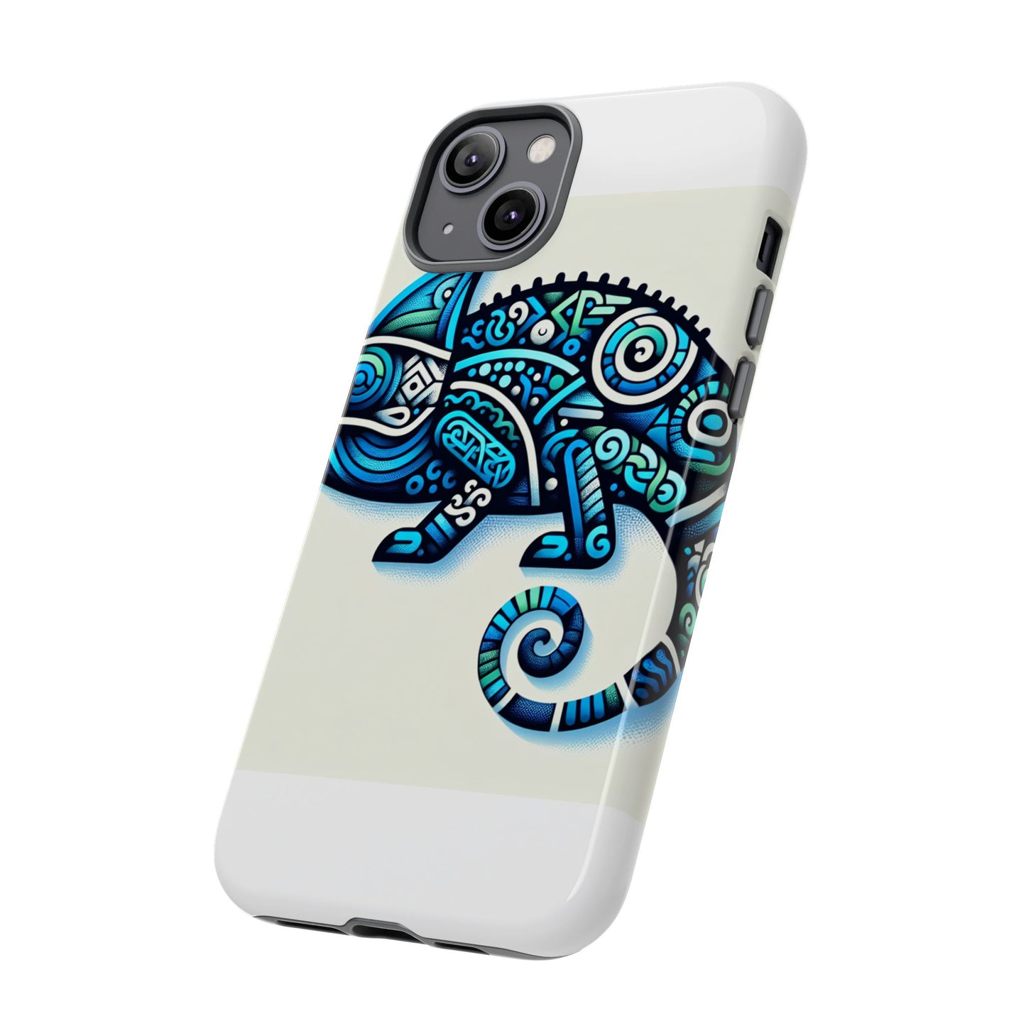 vibrant 3d chameleon phone case with blue design for stylish protection compatible with iphone 13, 14, 15 & 16 – all models including pro, pro max & plus