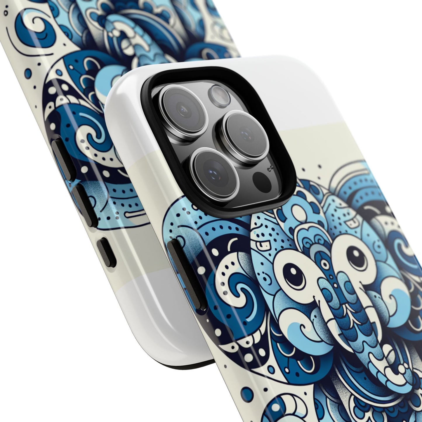 vibrant 3d elephant print protective phone case with colourful graphic design – stylish accessory compatible with iphone 13, 14, 15 & 16 – all models including pro, pro max & plus