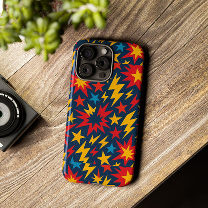Vibrant 3D Superhero Phone Case with Colourful Lightning Design for Men and Women, Stylish Protection Compatible with iPhone 13, 14, 15 & 16 – all models including Pro, Pro Max & Plus
