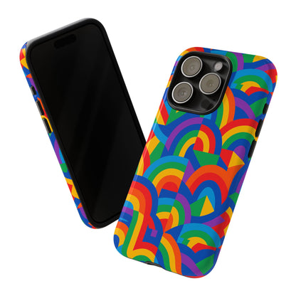Multicolour Rainbow Protective Phone Case with 3D Design for Stylish Protection Compatible with iPhone 13, 14, 15 & 16 – All Models Including Pro, Pro Max & Plus