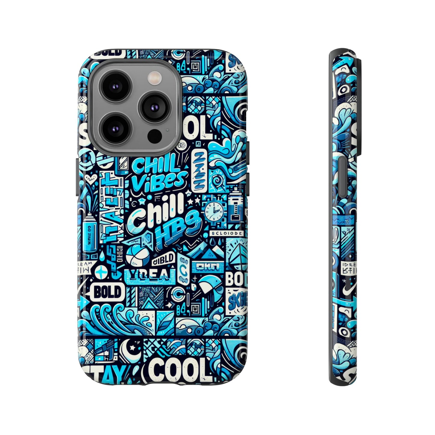 vibrant 3d wrap protective phone case with colourful chill vibes design – unique style accessory for self-expression compatible with iphone 13, 14, 15 & 16 – all models including pro, pro max & plus