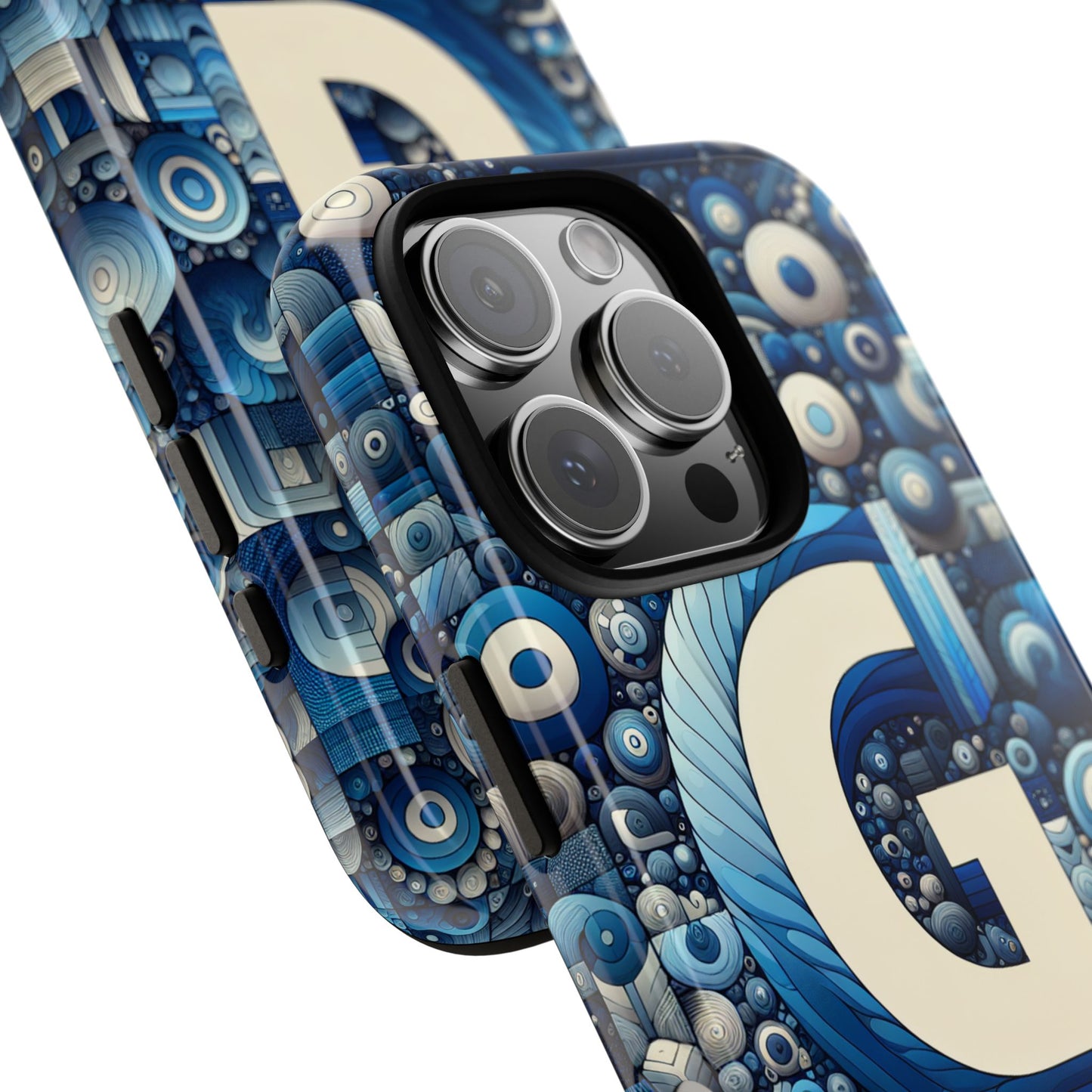 blue alphabet g phone case for iphone and android shockproof protective cover with 3d wrap design and uv protection