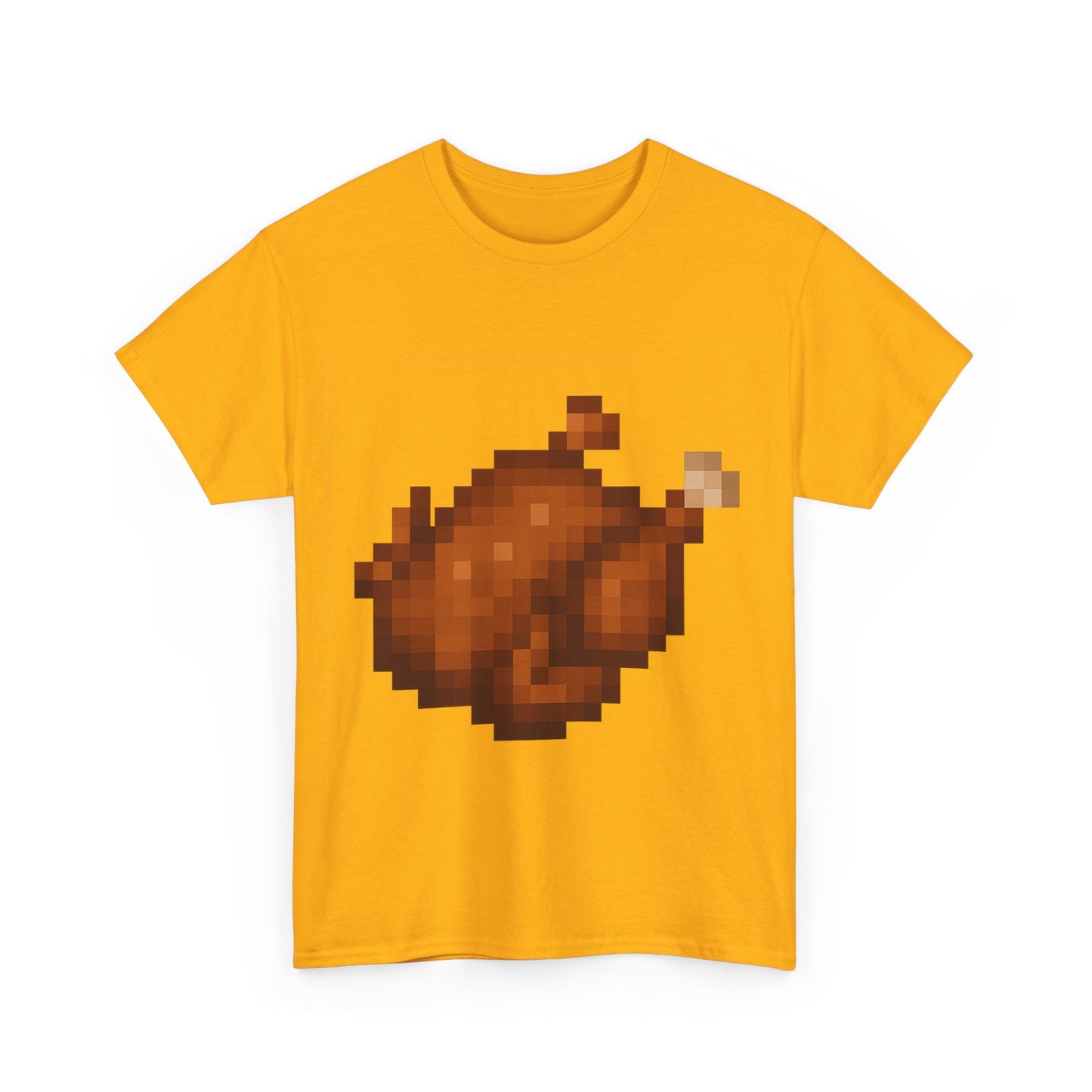 funny pixel turkey unisex heavy cotton tee for gamers - perfect thanksgiving shirt, casual wear, comfortable cotton tee, fun gamer apparel, holiday graphic tee