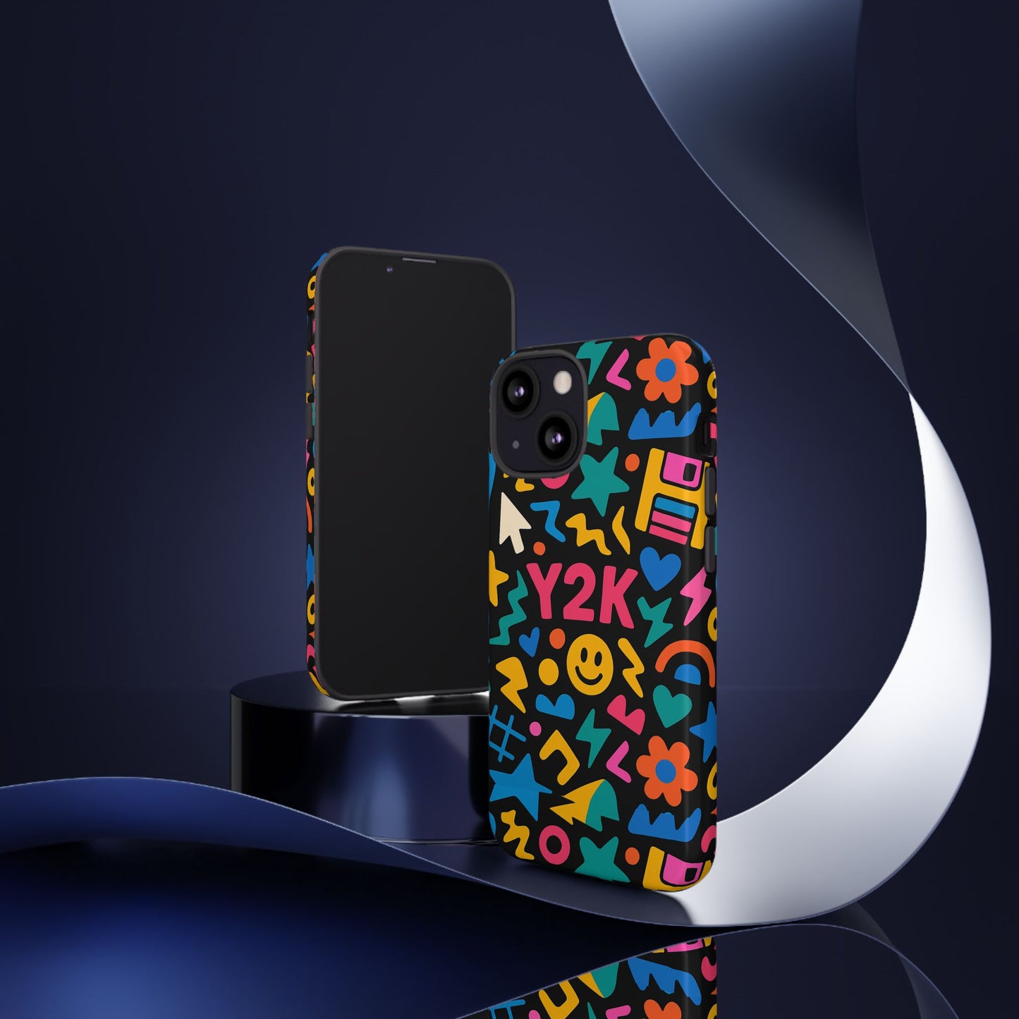 vibrant y2k design 3d wrap protective phone case for unique style and fashion accessory compatible with iphone 13, 14, 15 & 16 – all models including pro, pro max & plus