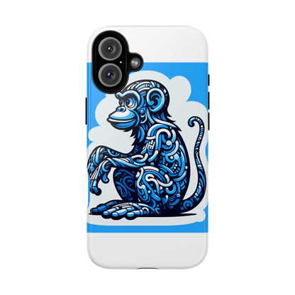 Vibrant 3D Monkey Design Phone Case in Blue – Stylish Protection for Smartphones Compatible with iPhone 13, 14, 15 & 16 – All Models Including Pro, Pro Max & Plus