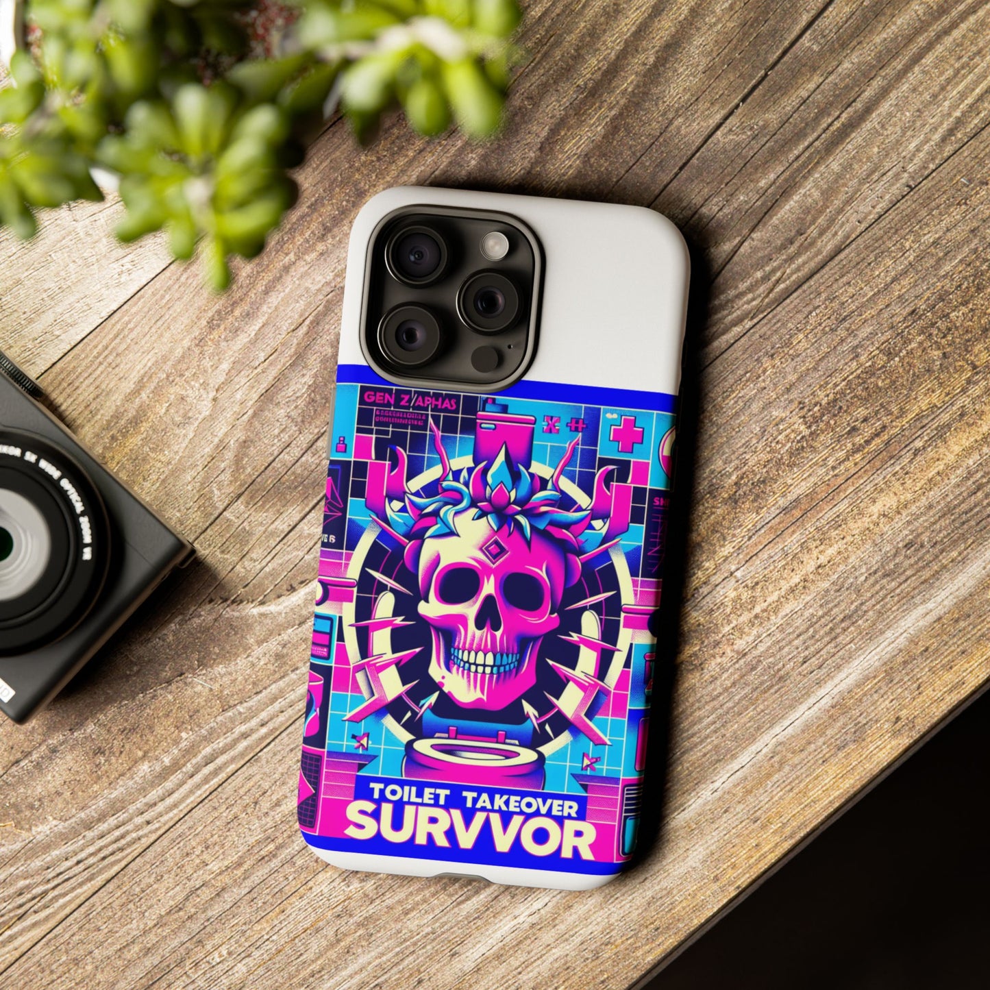 toilet takeover survivor 3d wrap protective phone case for anime and comic fans, shock absorbing tpu silicone, uv protected, stylish design, gift for birthdays and holidays