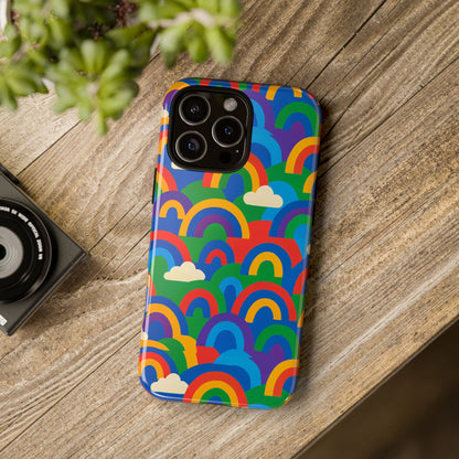 Multicolour 3D Rainbow Phone Case for Trendy Men and Women Unique Playful Design Stylish Protection Compatible with iPhone 13, 14, 15 & 16 – all models including Pro, Pro Max & Plus