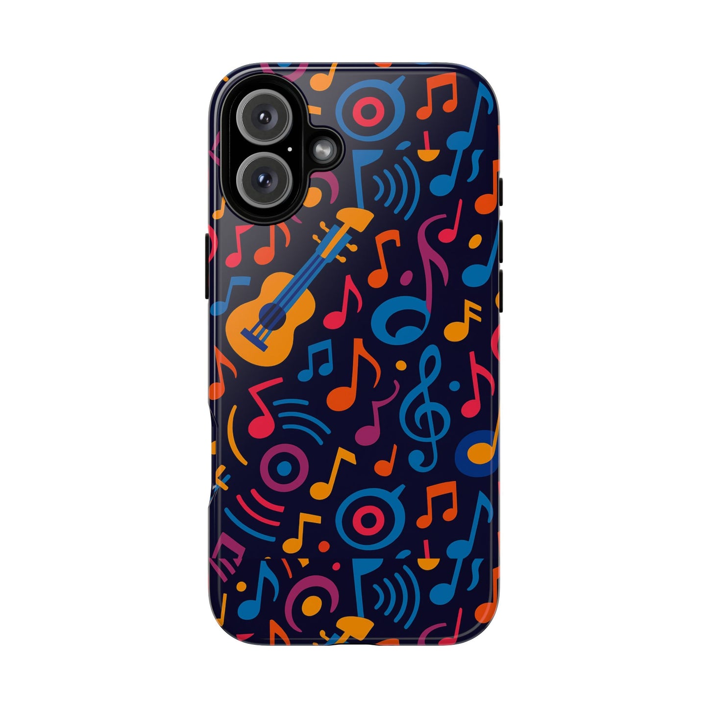 vibrant 3d music design protective phone case for music lovers stylish accessory compatible with iphone 13, 14, 15 & 16 – all models including pro, pro max & plus
