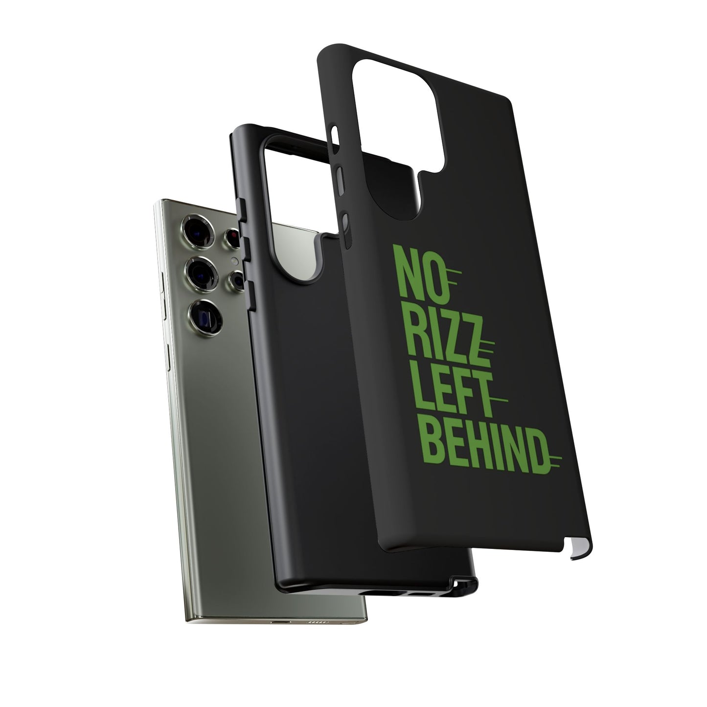tough phone case - no rizz left behind, durable protection, shock absorbent, stylish design, perfect gift for adults, supports wireless charging, uv protected, lightweight accessory