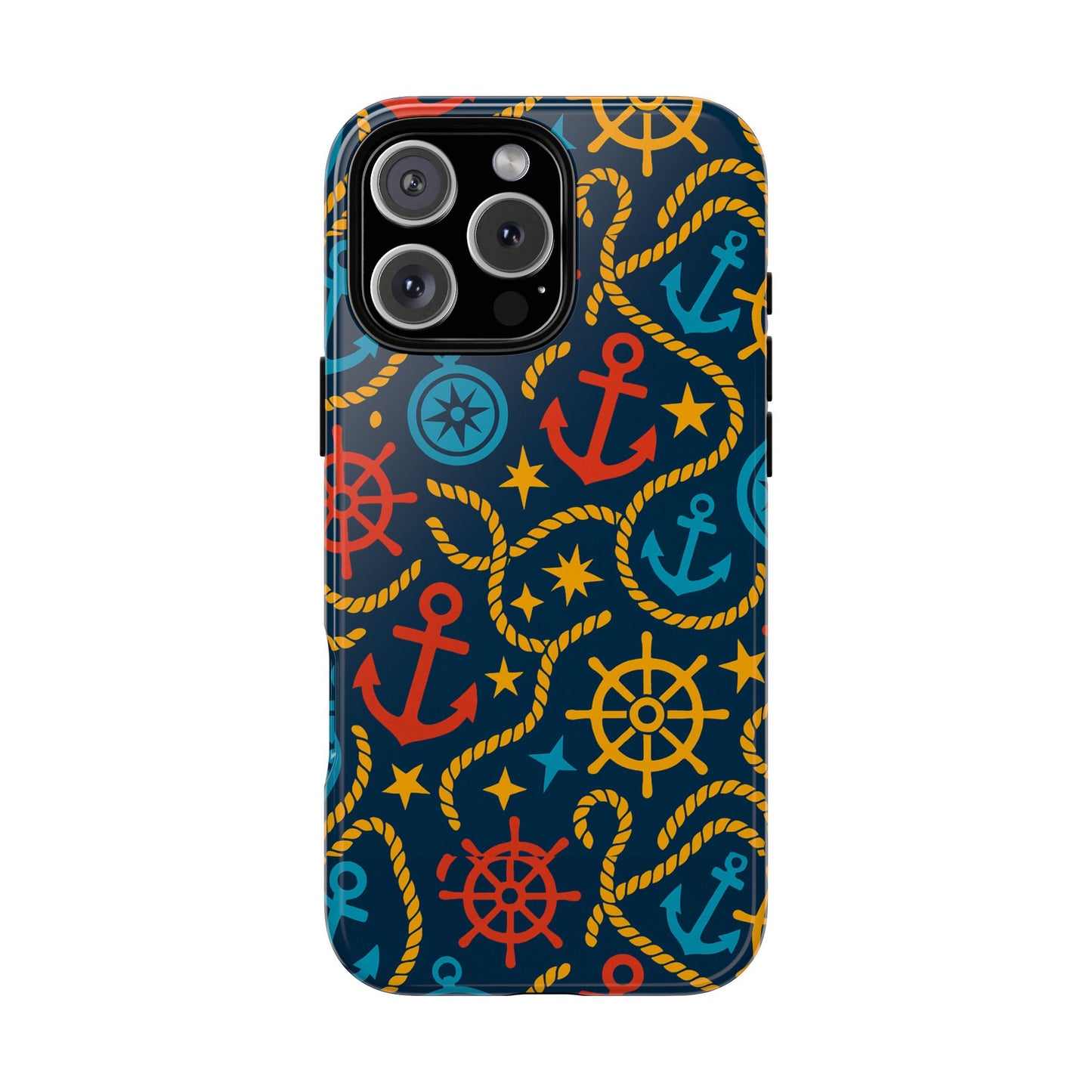 nautical multicolor phone case with 3d wrap design for stylish protection compatible with iphone 13, 14, 15 & 16 – all models including pro, pro max & plus
