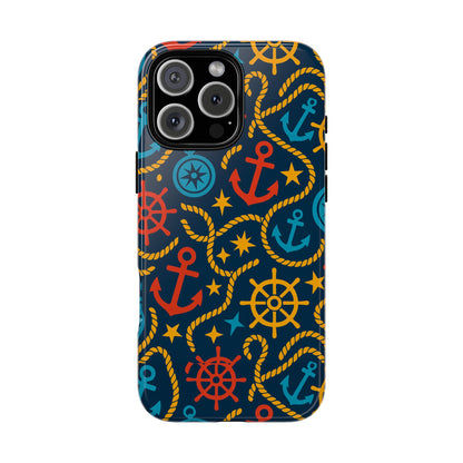 Nautical Multicolor Phone Case with 3D Wrap Design for Stylish Protection Compatible with iPhone 13, 14, 15 & 16 – all models including Pro, Pro Max & Plus