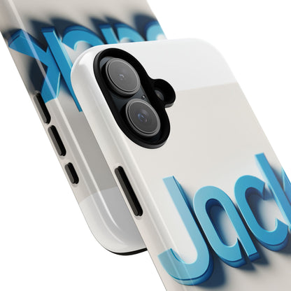 Vibrant Blue 3D Text Phone Case for Stylish Protection, Unique Retro Design for Men and Women, Compatible with iPhone 13, 14, 15 & 16 – all models including Pro, Pro Max & Plus