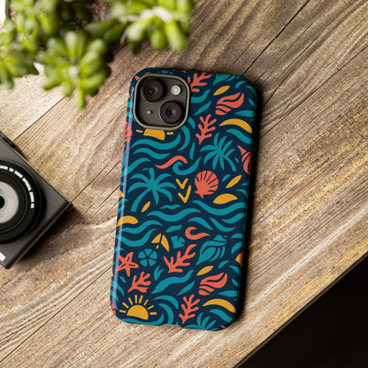 Vibrant Tropical Pattern Phone Case with 3D Design for Stylish Protection Compatible with iPhone 13, 14, 15 & 16 – all models including Pro, Pro Max & Plus